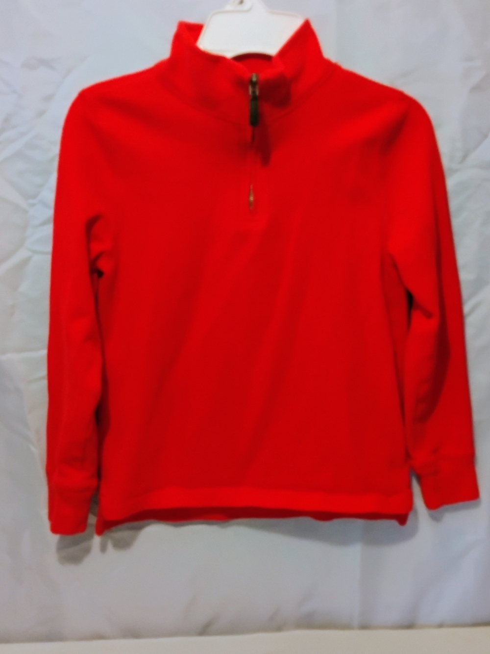 J.Crew Crewcuts Kids Red Quarter Zip Pullover Fleece Sweatshirt Size S 6 7